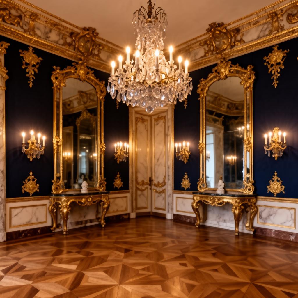 Eleganter Salon mit Kristallluster